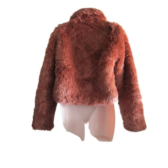 Abercrombie and Fitch XS Faux Fur Jacket In Rust Brown GUC - Picture 2 of 16
